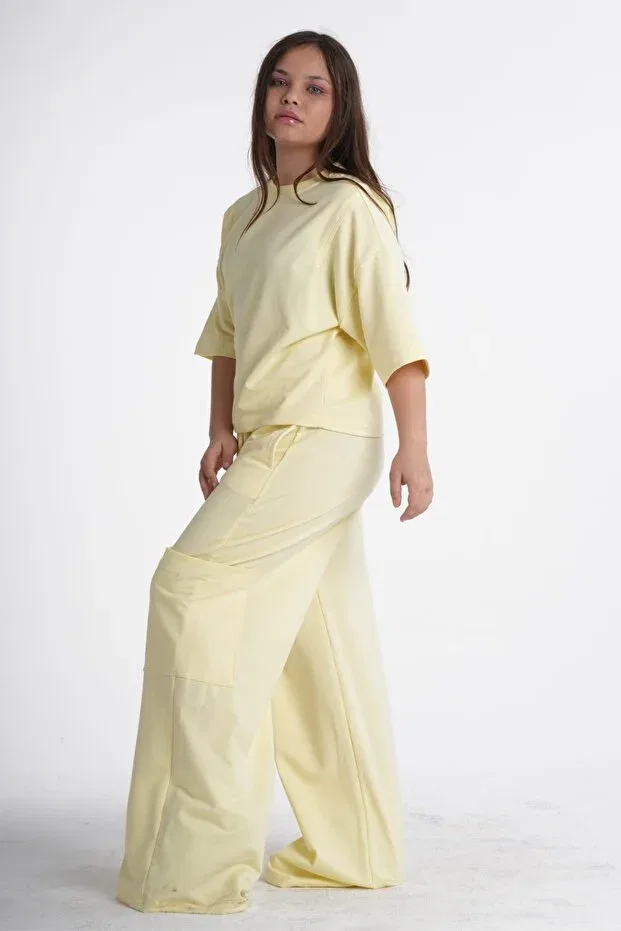 Детский комплект для девочек с карманами Haykids, Yellow — фото 4
