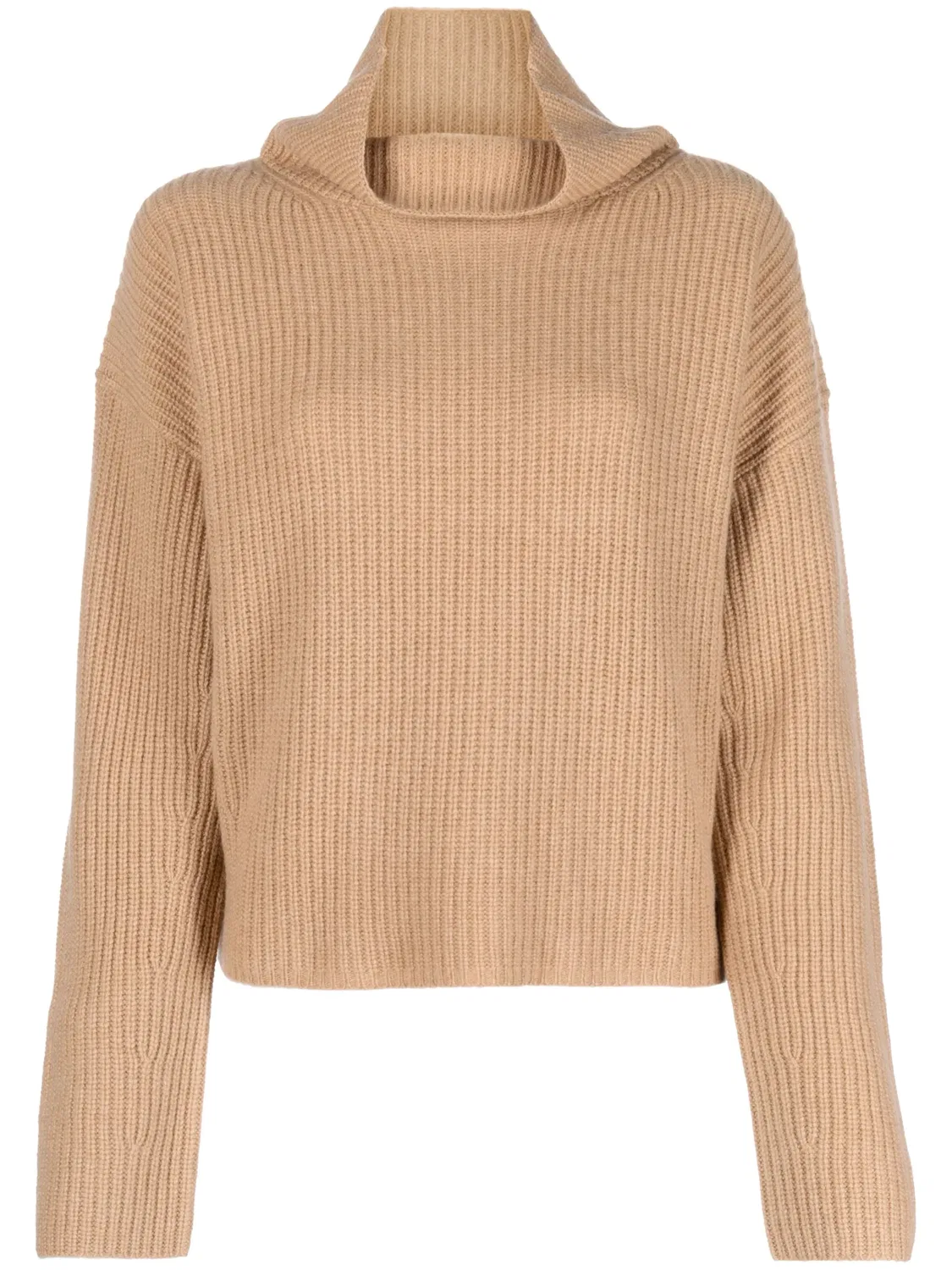 Свитер с высоким воротником изChunky Knit Polo Ralph Lauren, светло-коричневый