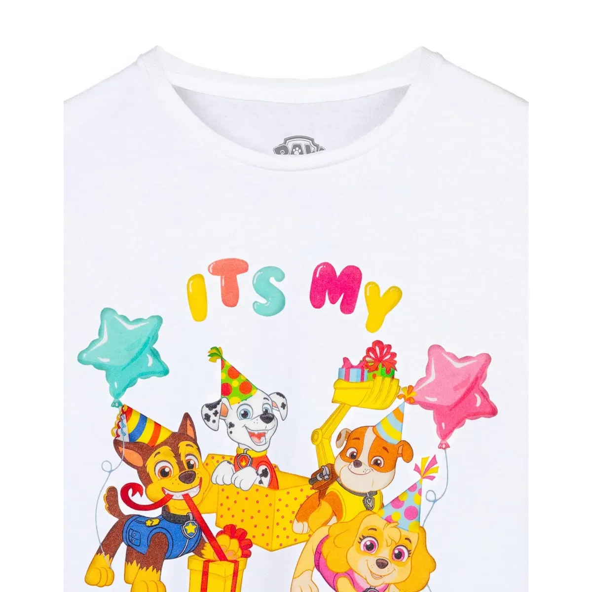 Детская футболка с коротким рукавом с принтом It'S My Birthday Paw Patrol, White — фото 3