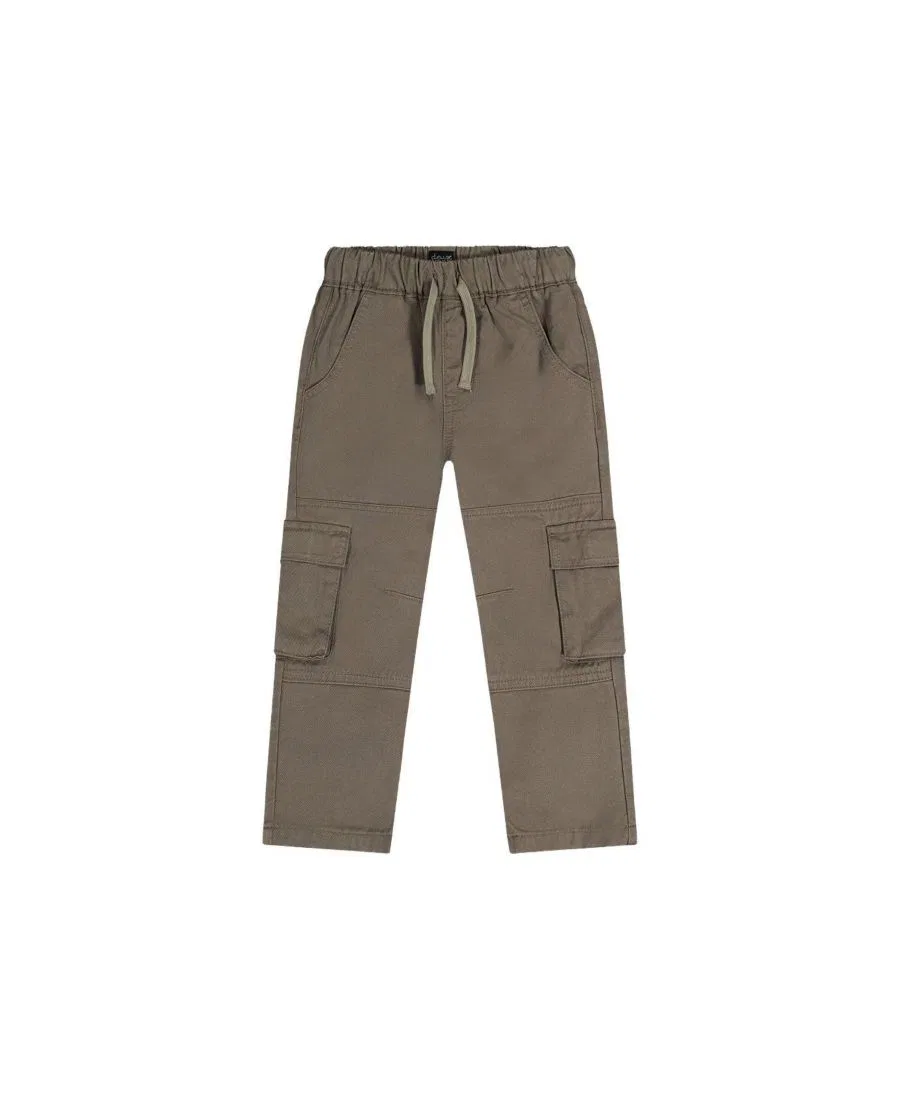 Брюки из твила с карманами карго Boys Must-Haves Deux par Deux, Grey