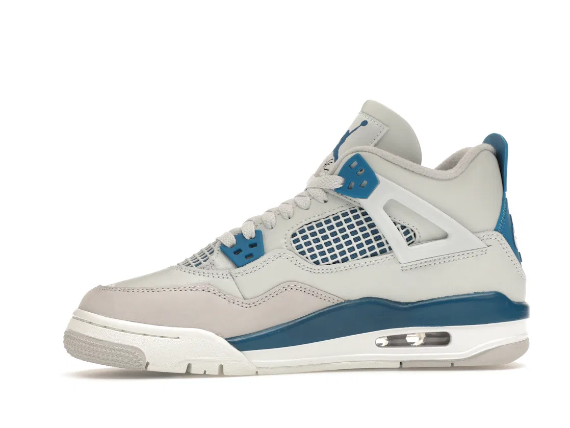 Детские кроссовки Lifestyle с перфорацией Jordan 4 Retro, Off-White/Military Blue/Neutral Grey — фото 3