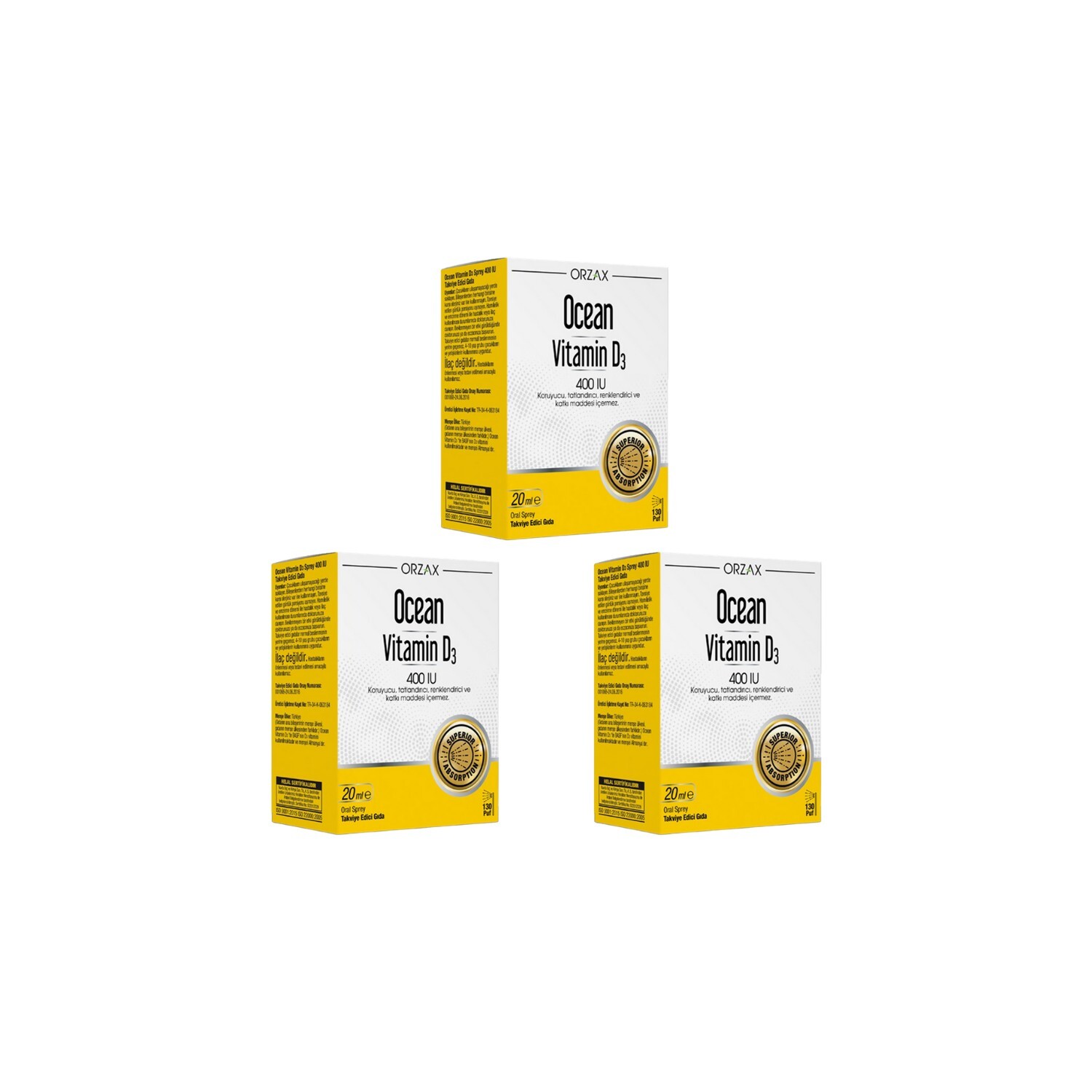 

Спрей Orzax Ocean Vitamin D3, 3 упаковки по 20 мл