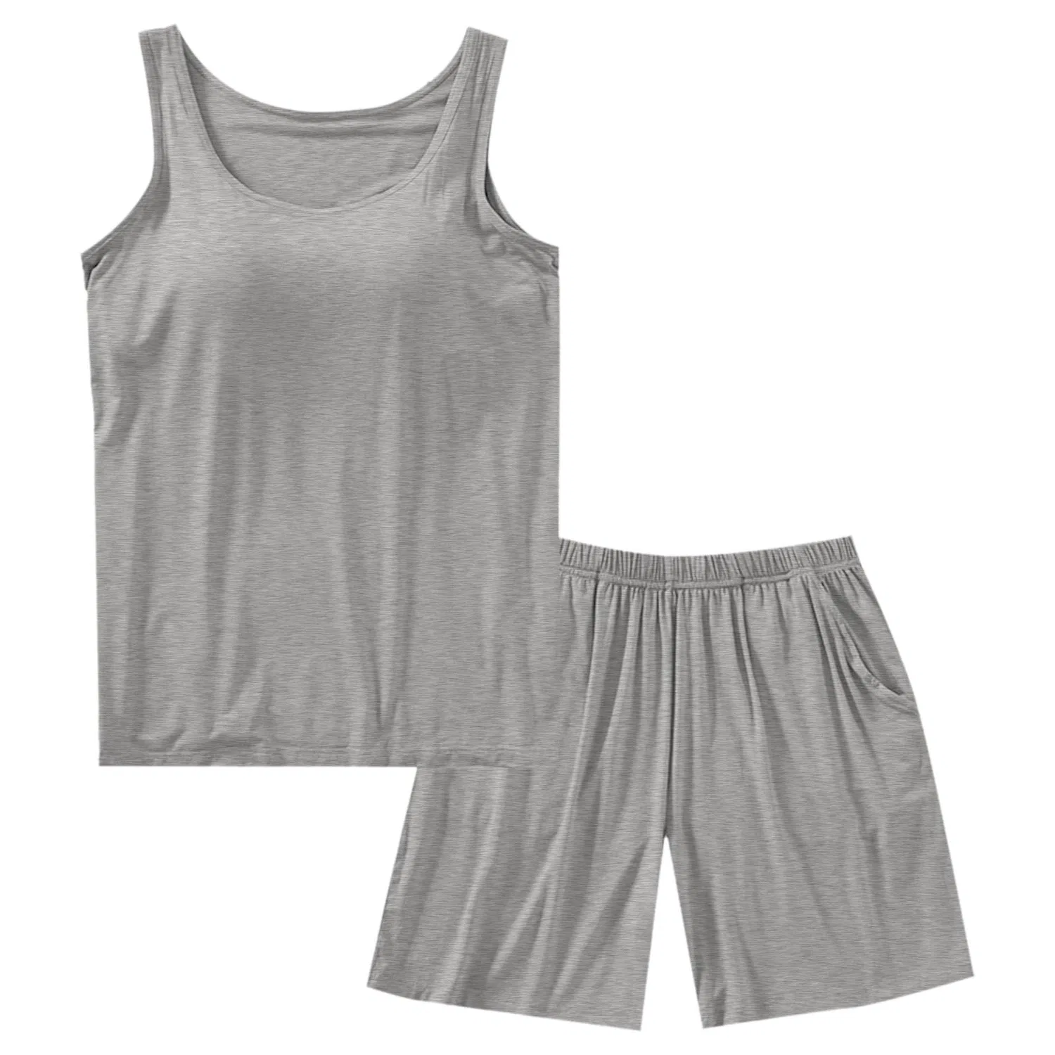 Женская майка без рукавов хлопковая свободного кроя, Style6-grey