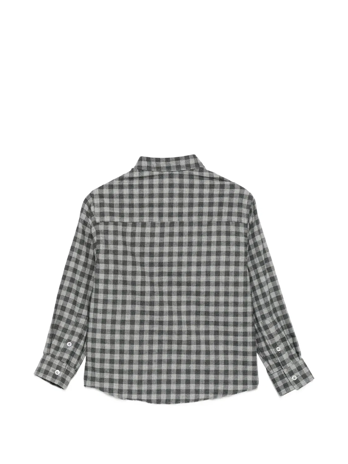 Рубашка в клетку Gingham серая Paolo Pecora, серый — фото 3