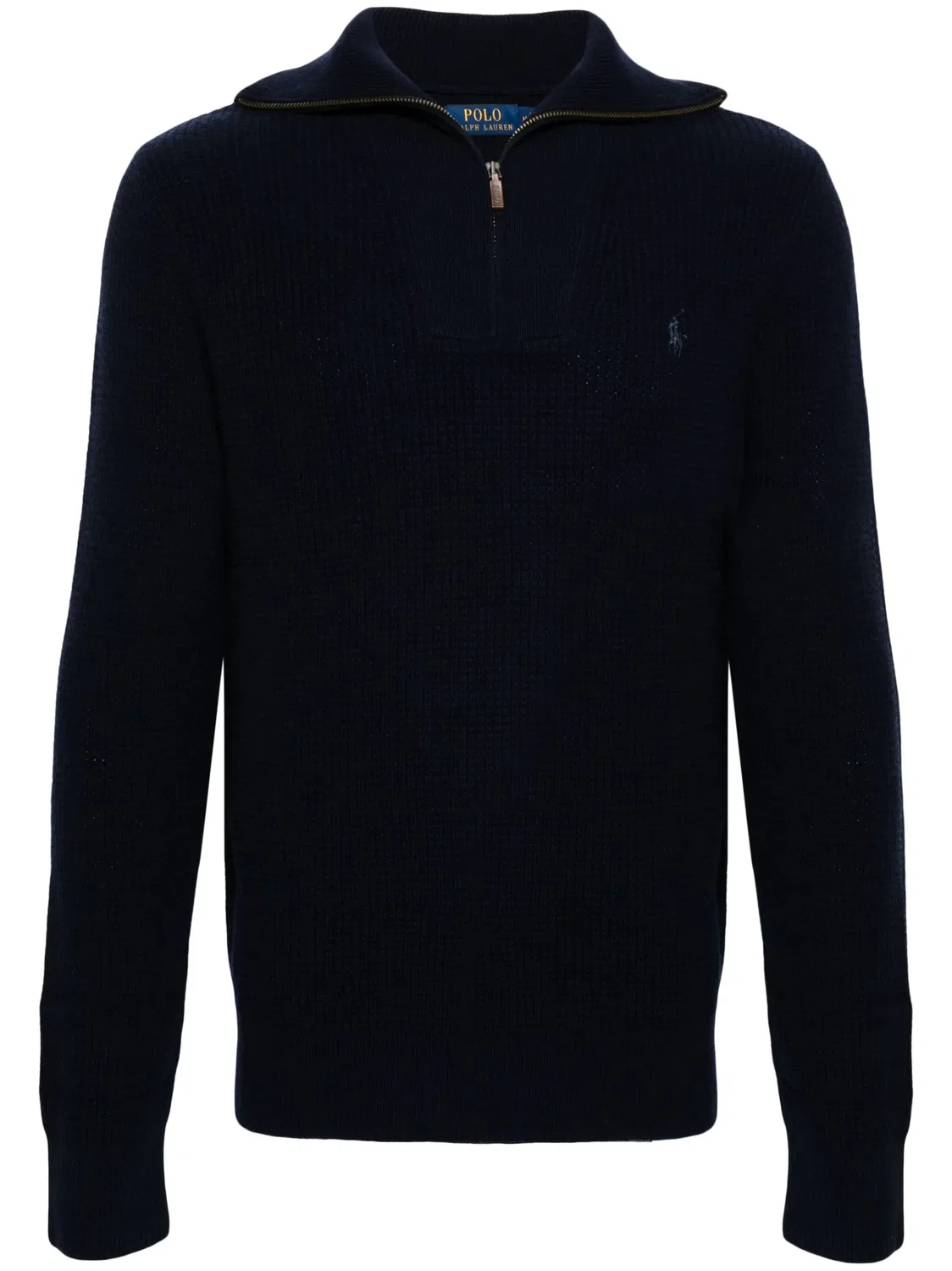 Polo Ralph Lauren Синий вязаный джемпер на молнии