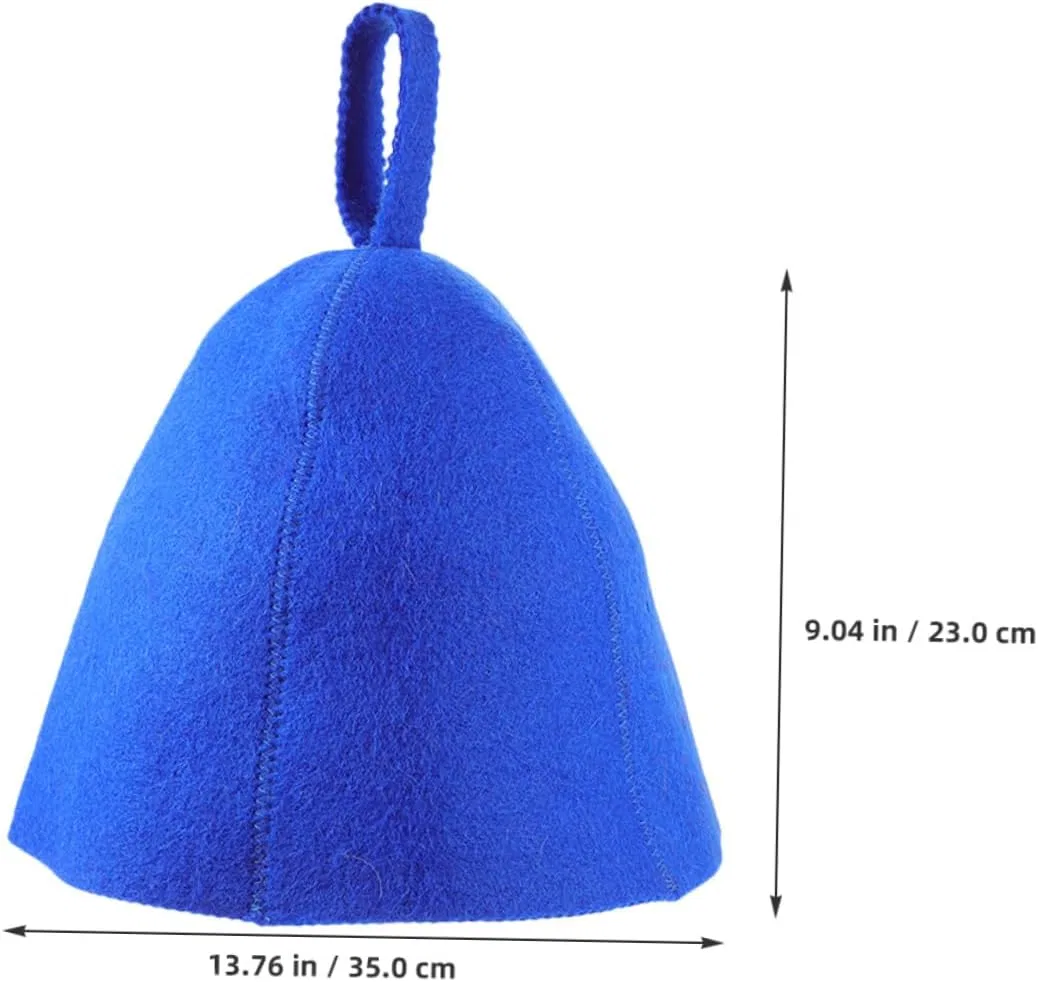 Набор шапочек для сауны из войлока, LALAFINA, 2 шт, 35x23 см, Синий — фото 3