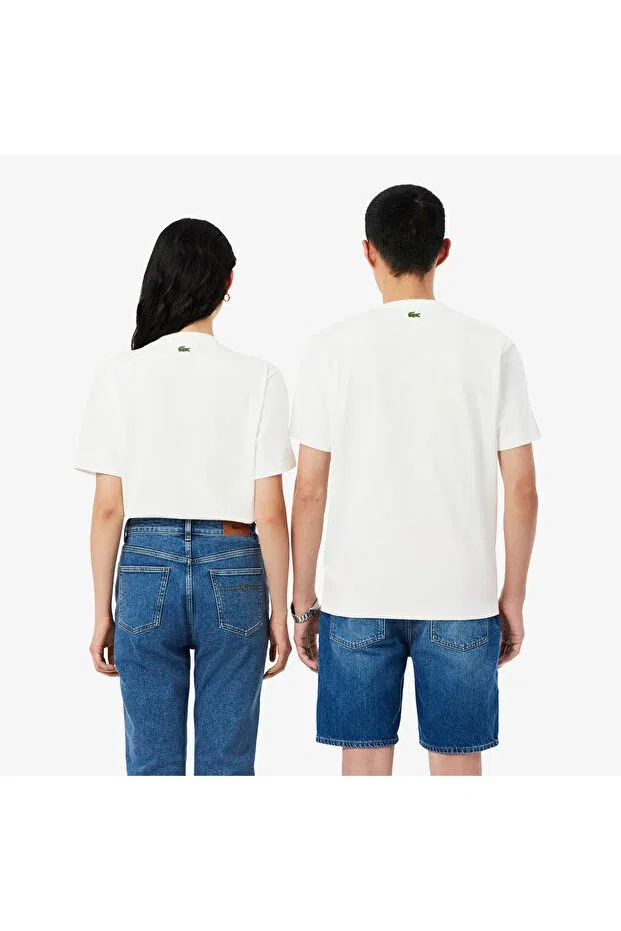 Футболка Lacoste Embossed branding jersey t-shirt, Белая — фото 3