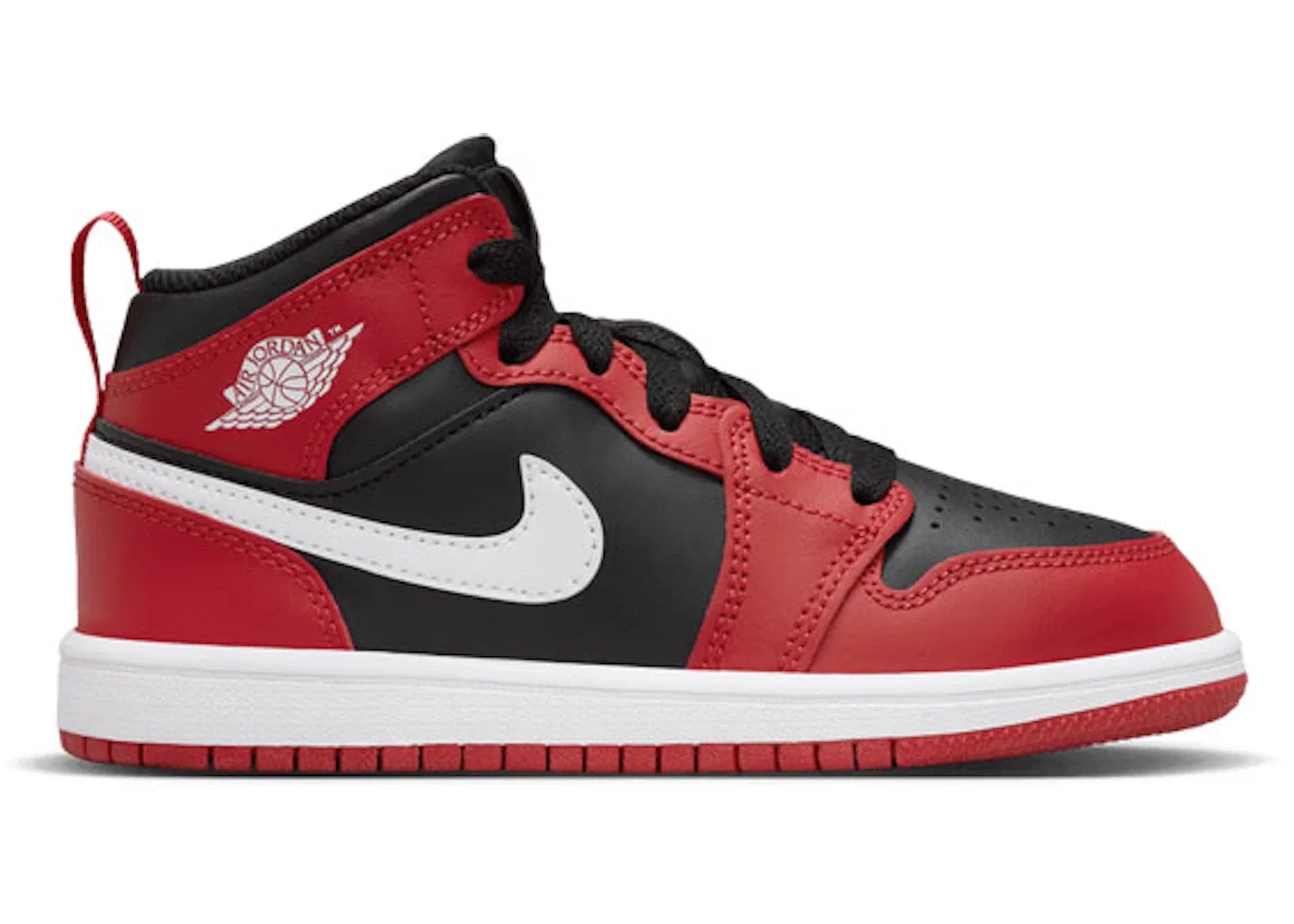 Детские кроссовки Lifestyle с высокой посадкой Jordan 1 Mid Jordan, Black Gym Red White