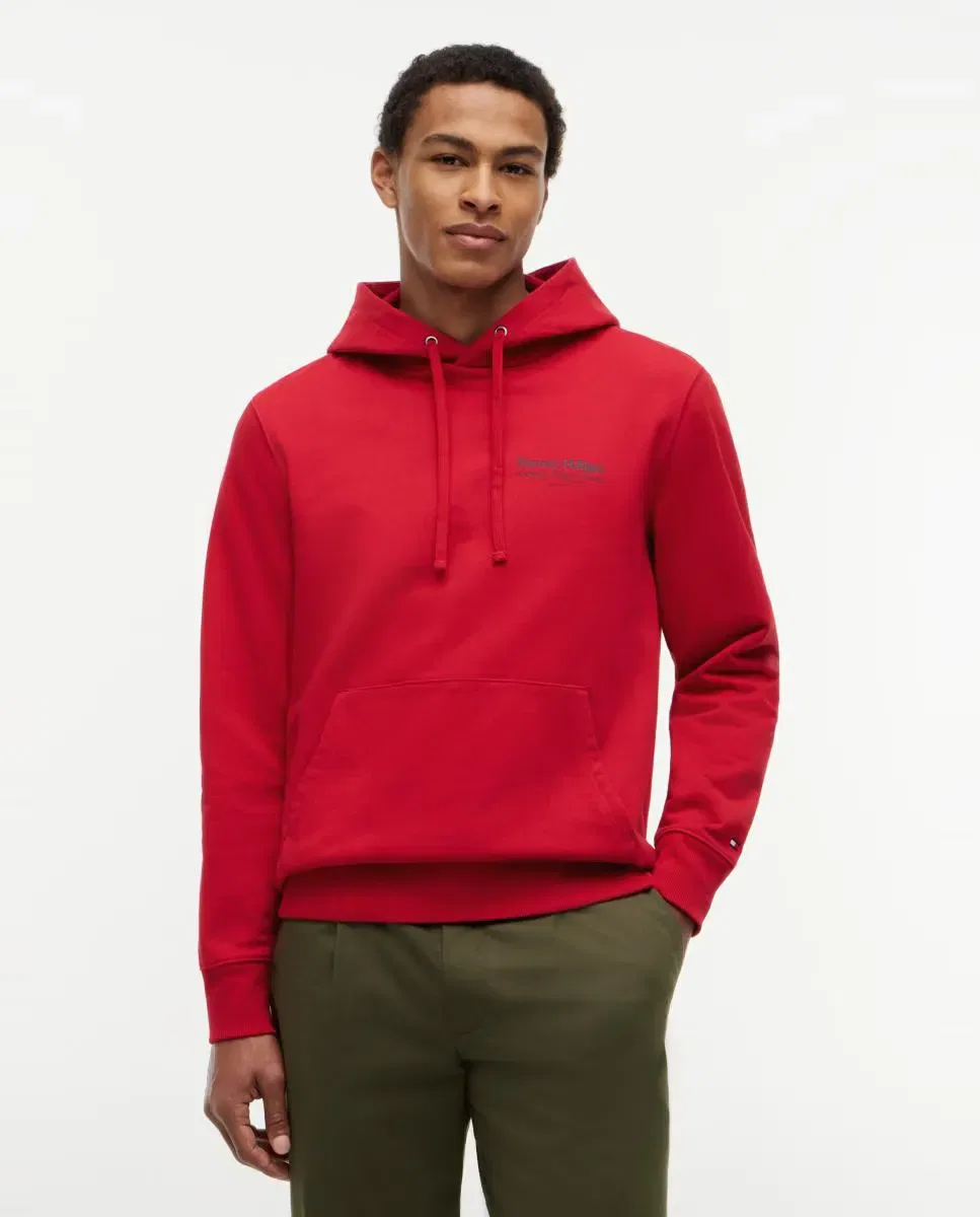 Мужская худи с принтом Tommy Hilfiger, Красный