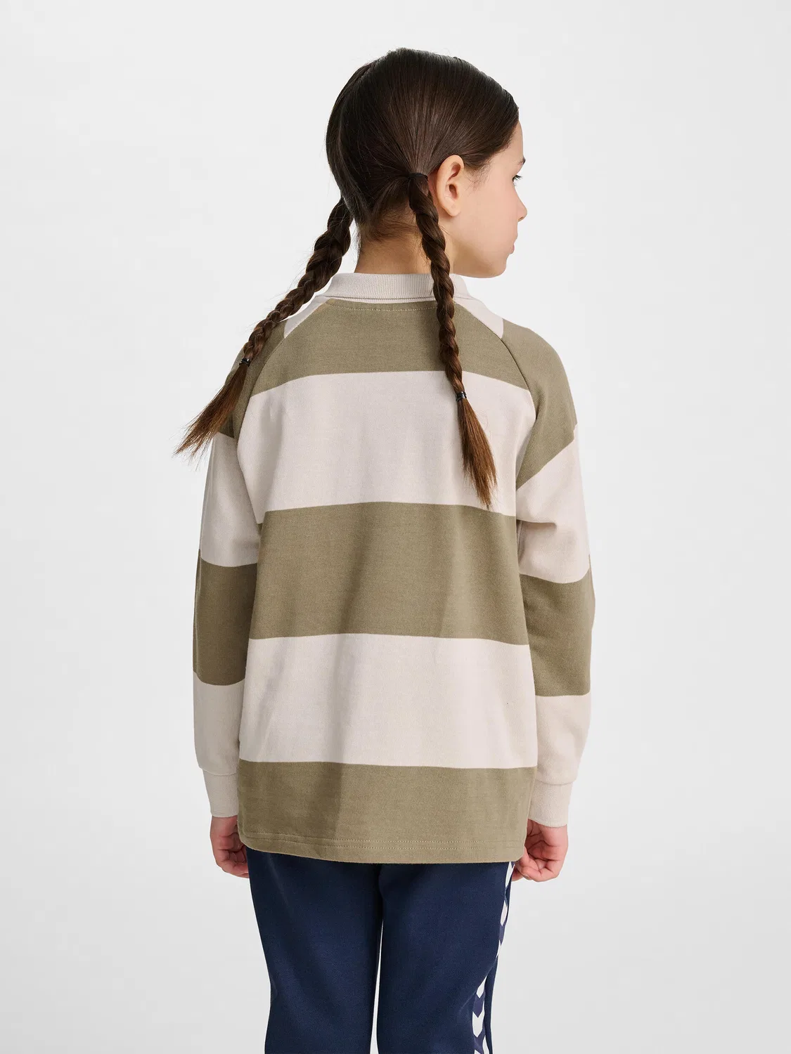 Детское поло с длинным рукавом Hmljr Loose Striped Polo L/S Hummel, Braun — фото 3