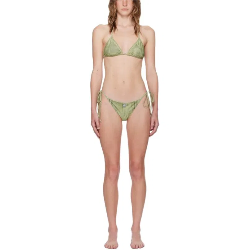 Женский бикини-комплект с принтом Acne Studios, Sage Green — фото 4