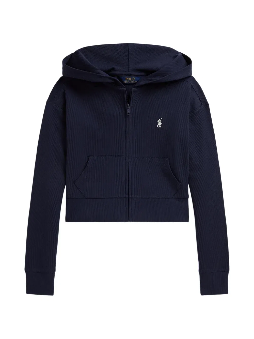 Худи в рубчик на молнии Polo Ralph Lauren Kids, синий