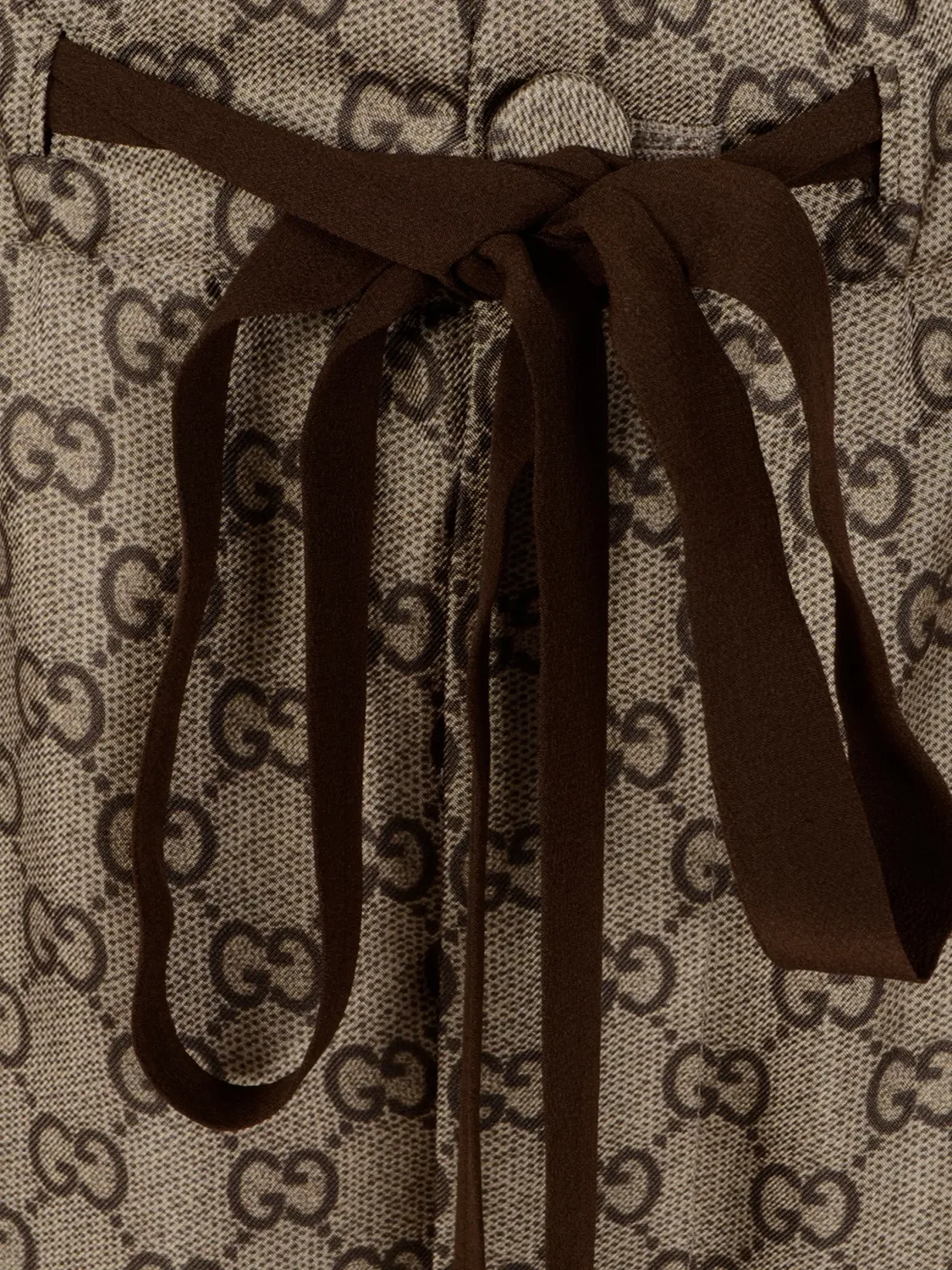 Брюки палаццо с кулиской Gucci, нейтральные цвета — фото 3