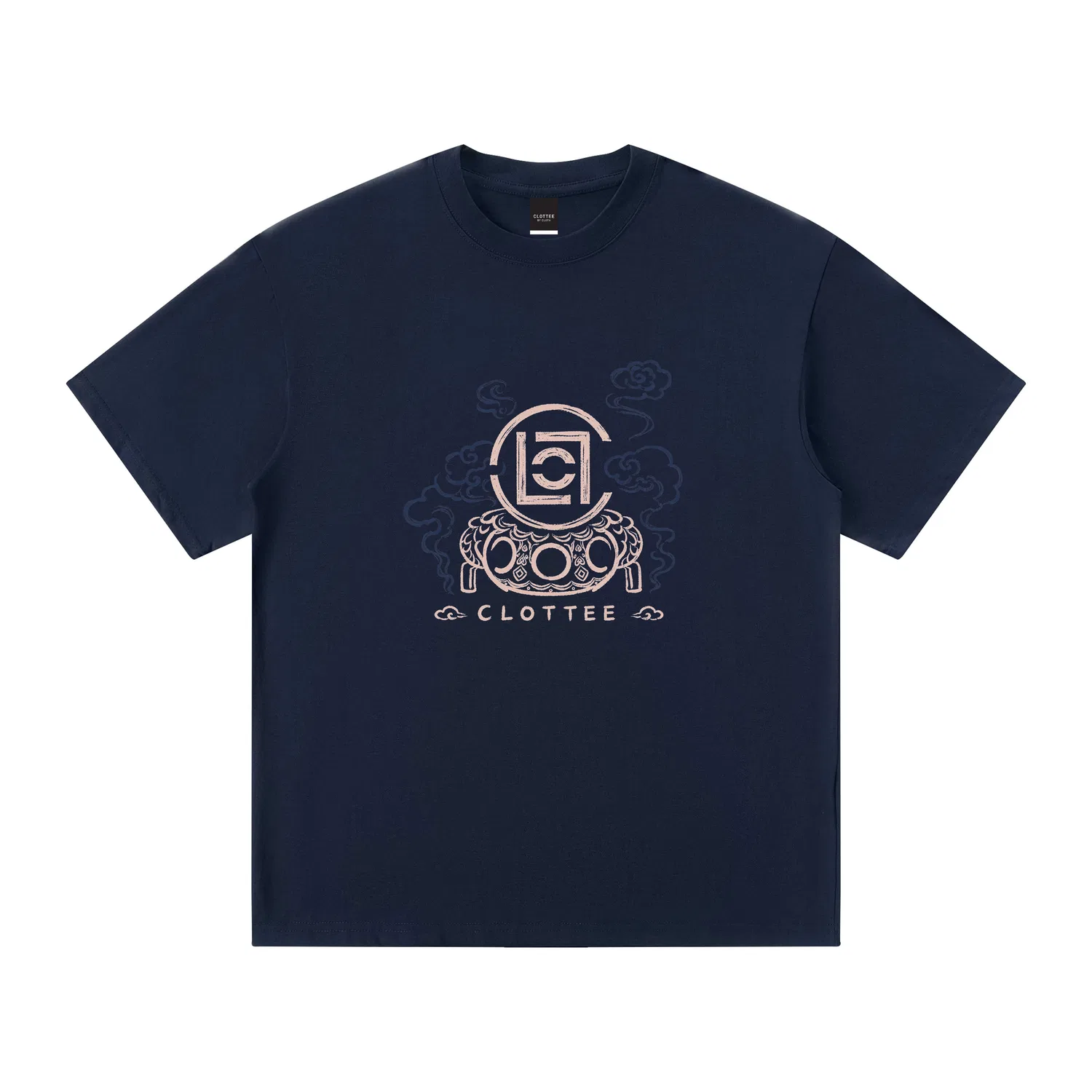 Детская футболка с круглым вырезом, прямой крой, CLOT, Navy Blue