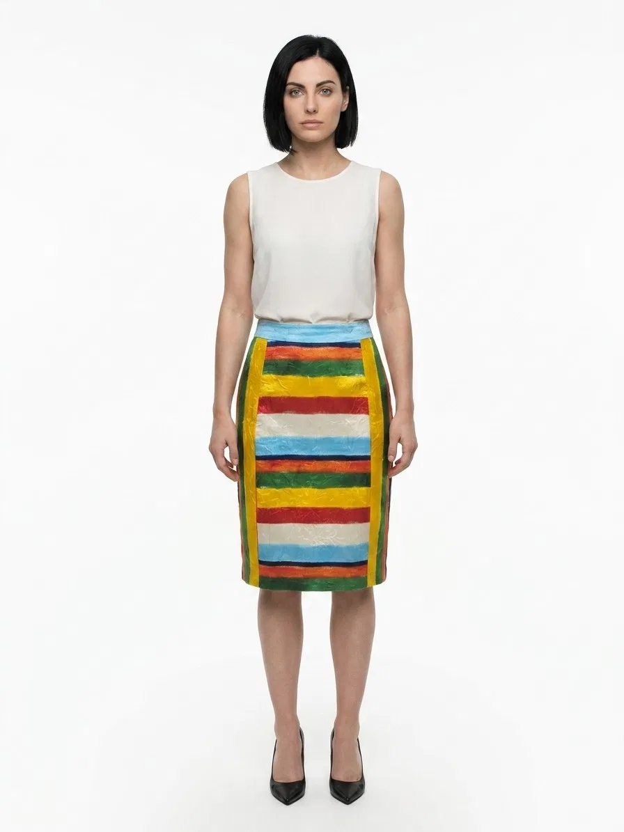 Женская миди-юбка с ярким принтом Dolce & Gabbana, Multicolor