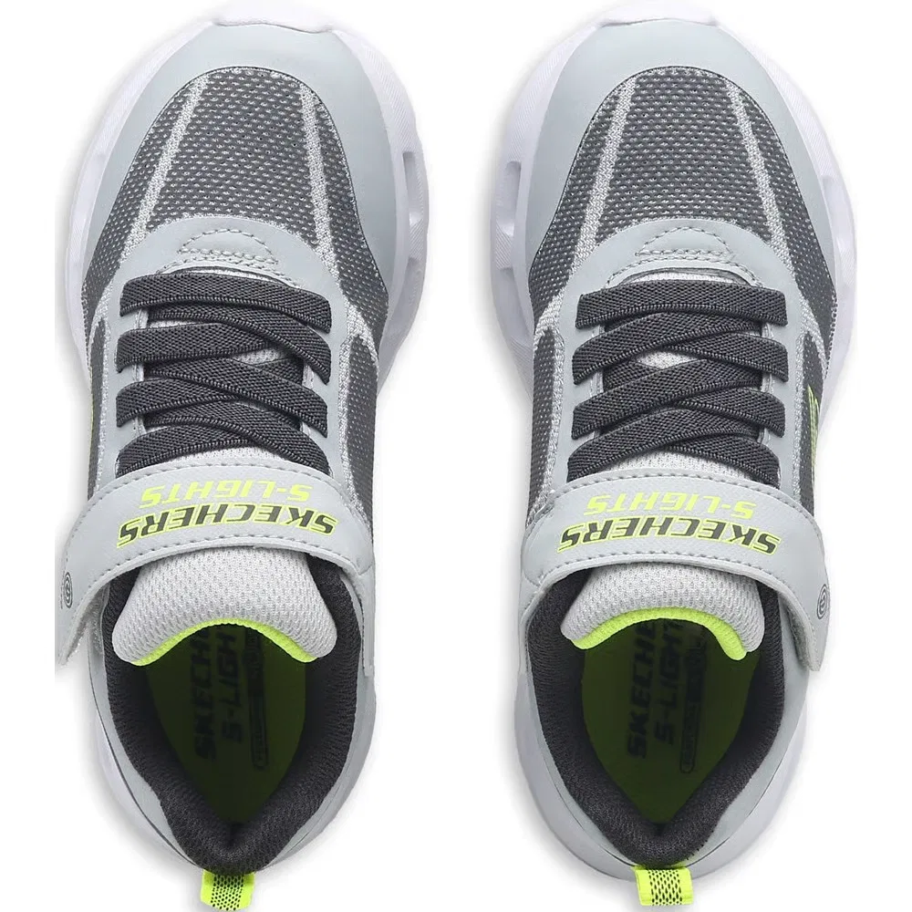 Детские кроссовки с подсветкой Glide Step Skechers, Grey/Lime — фото 4