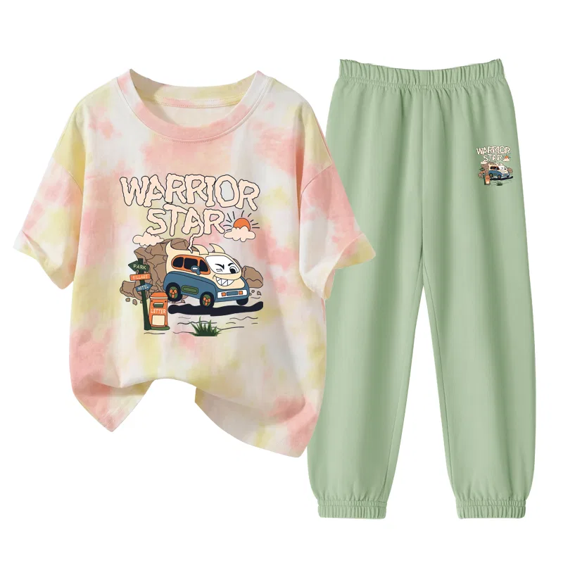 Детский спортивный комплект с принтом Holiday Car Light Pea Green WARRIOR