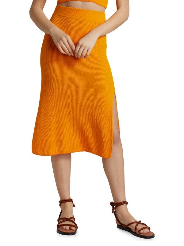 

Юбка - Миди Rag & Bone Soleil в рубчик, deep yellow