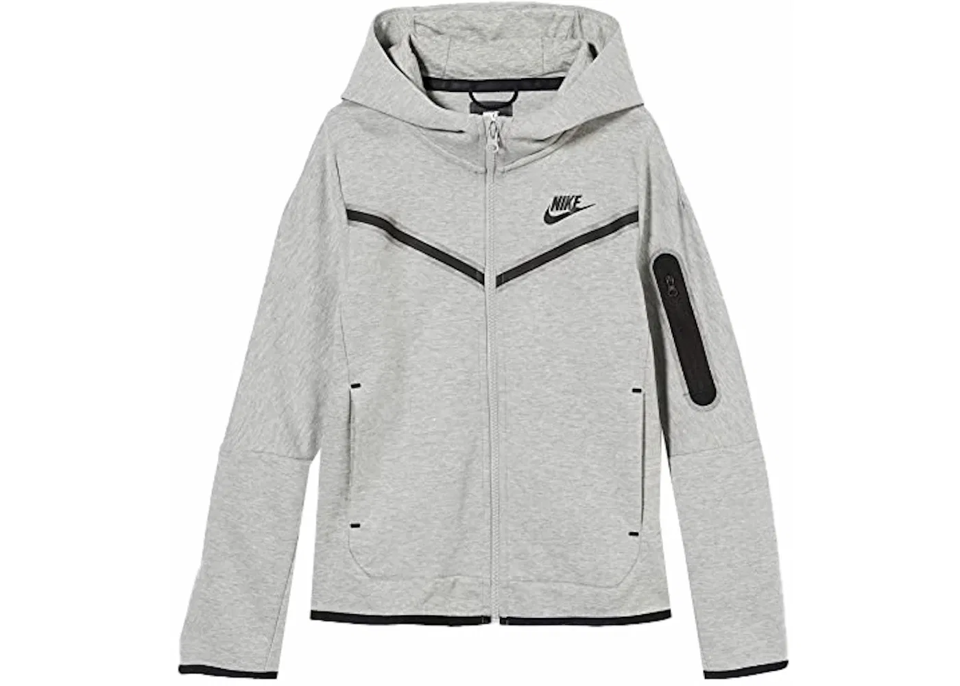 Детская худи с полным замком из Tech Fleece Plus Size Nike, Dark Heather Grey/Black