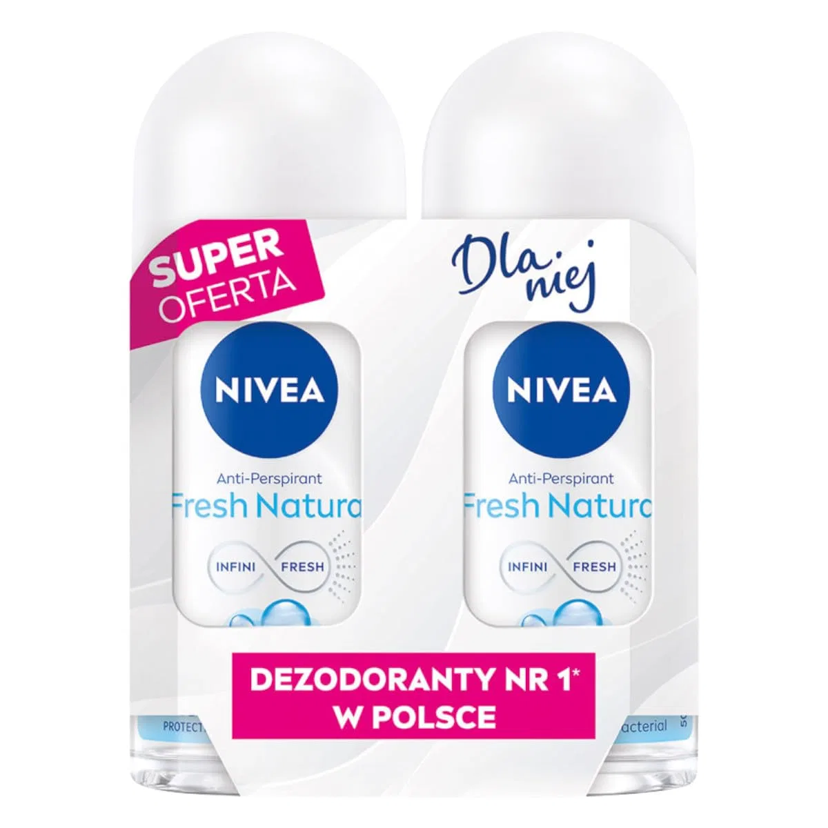 Антиперспирант-шарик Fresh Natural, NIVEA, 2 x 50 мл, Fresh