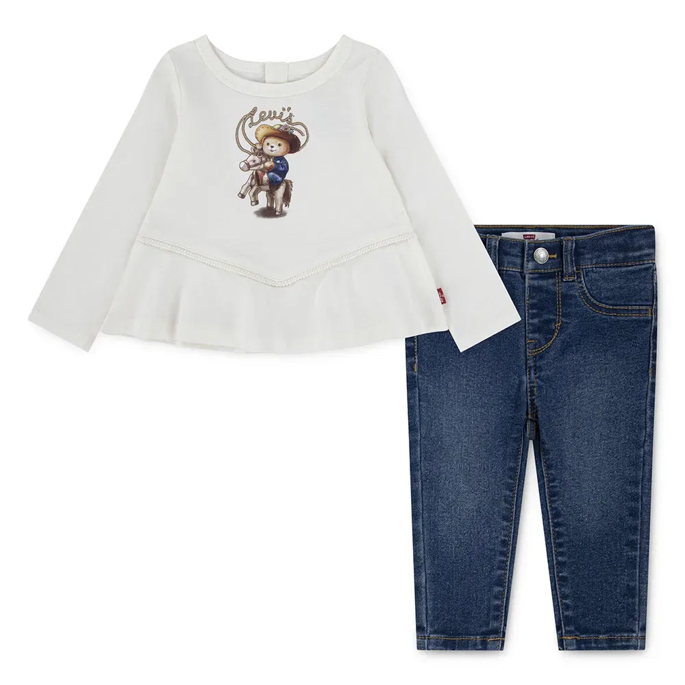 Детский комплект для девочек с принтом Western set Levi's, Blue