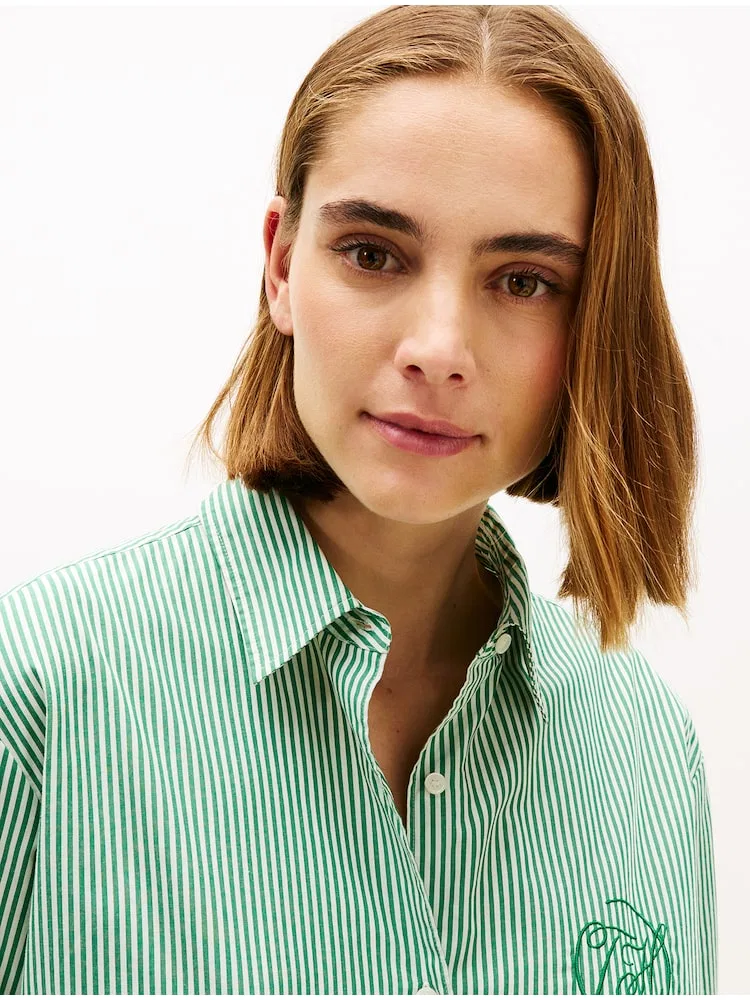 Рубашка с длинным рукавом полосатая TOMMY HILFIGER, Green — фото 2