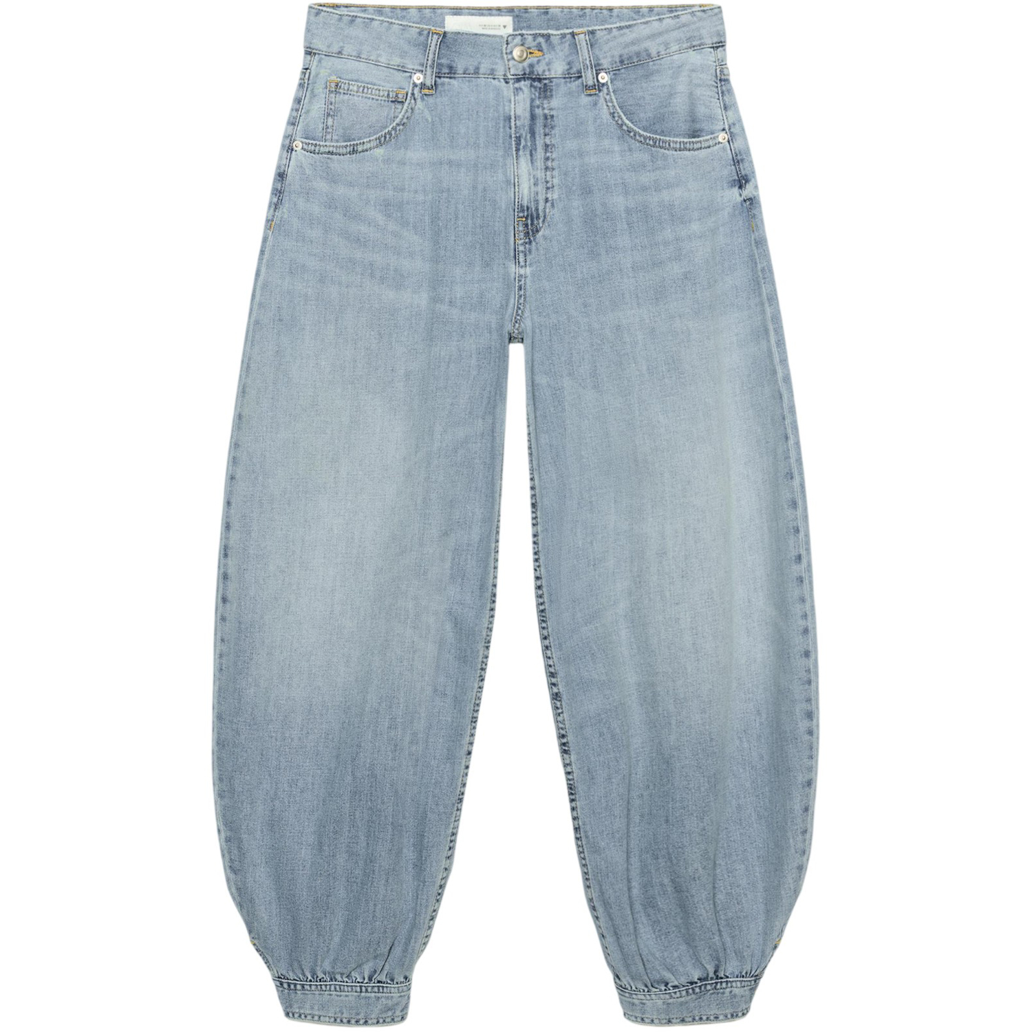 Джинсы Zara TRF Mid-Rise Balloon, светло-синий — фото 2
