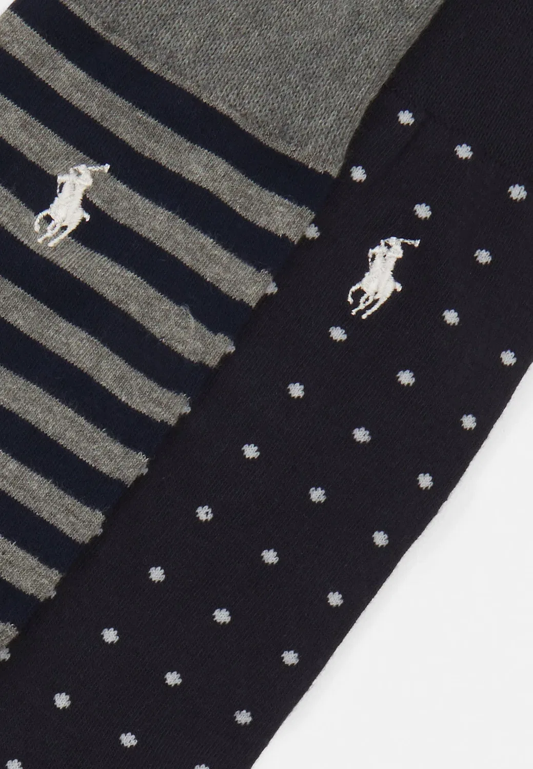 Носки в горошек и полоску, 2 пары - носки Polo Ralph Lauren, Navy/Grey — фото 2