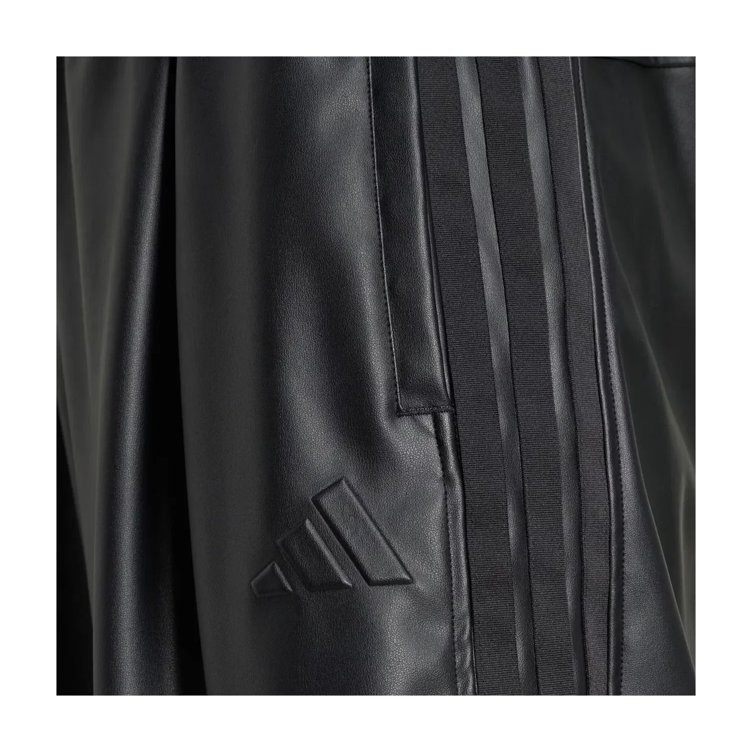 Мужские брюки Stadium Oversized Fit Fake Leather Full Length Open Hem Pants Asia Sizing 'Black' adidas, черный — фото 4