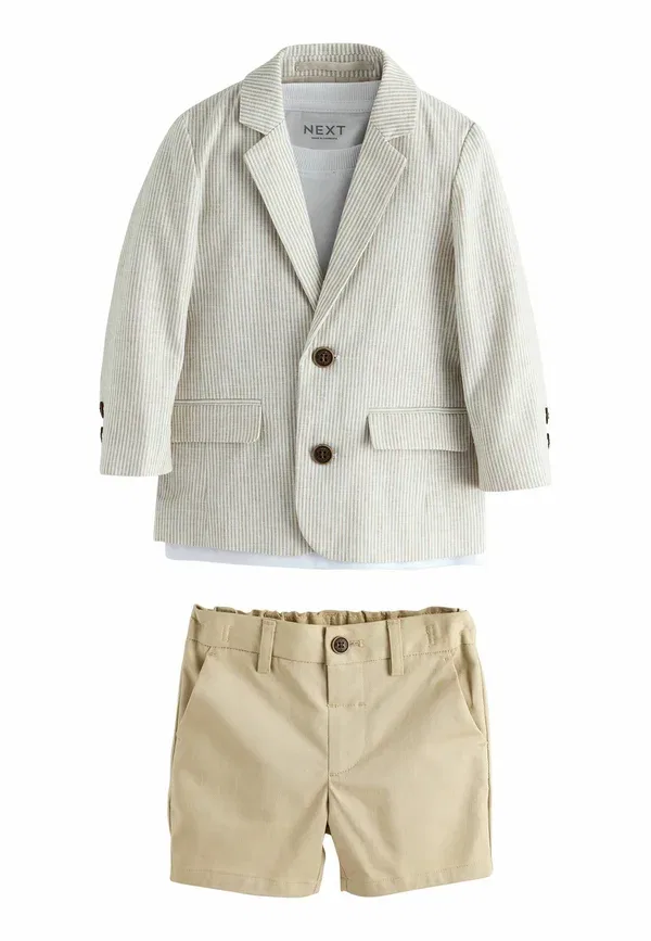 Костюм из льна и хлопка Regular fit - set - blazer Next neutral stripe linen blend