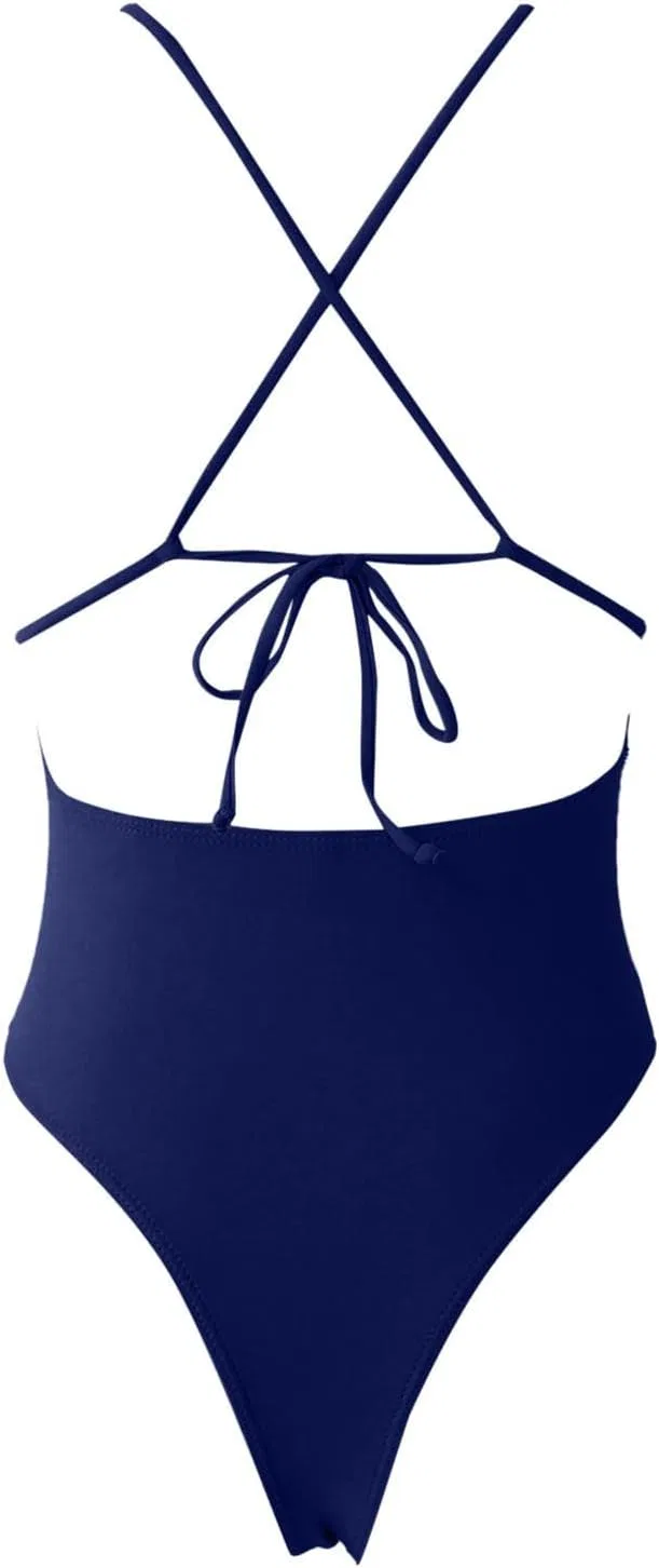 Женский цельный купальник с эффектом утяжки Generic, Navy — фото 4