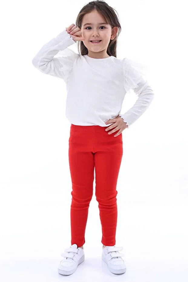 Детские леггинсы для девочек хлопковые Basics Kyex, Red