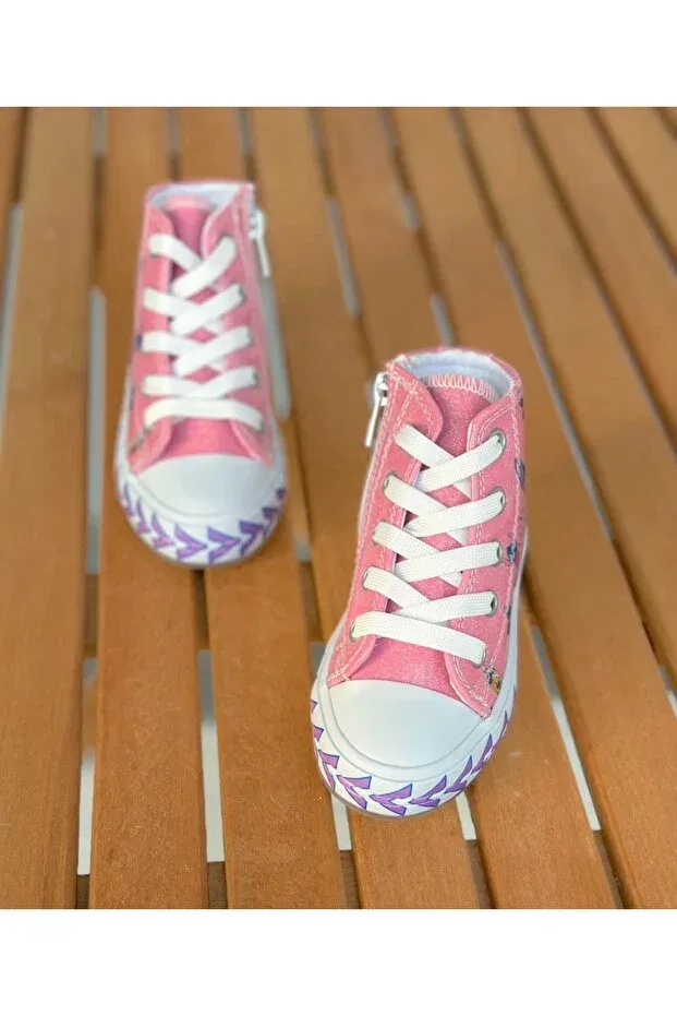 Детские повседневные туфли для девочек на шнуровке Surpie Shoes, Pink — фото 2