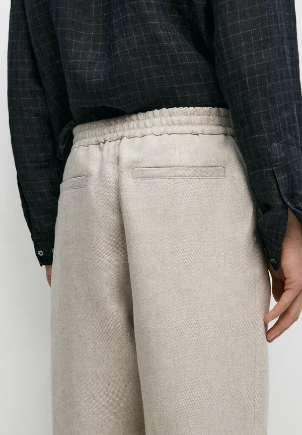 Брюки из льна Trousers Massimo Dutti, бежевый — фото 4