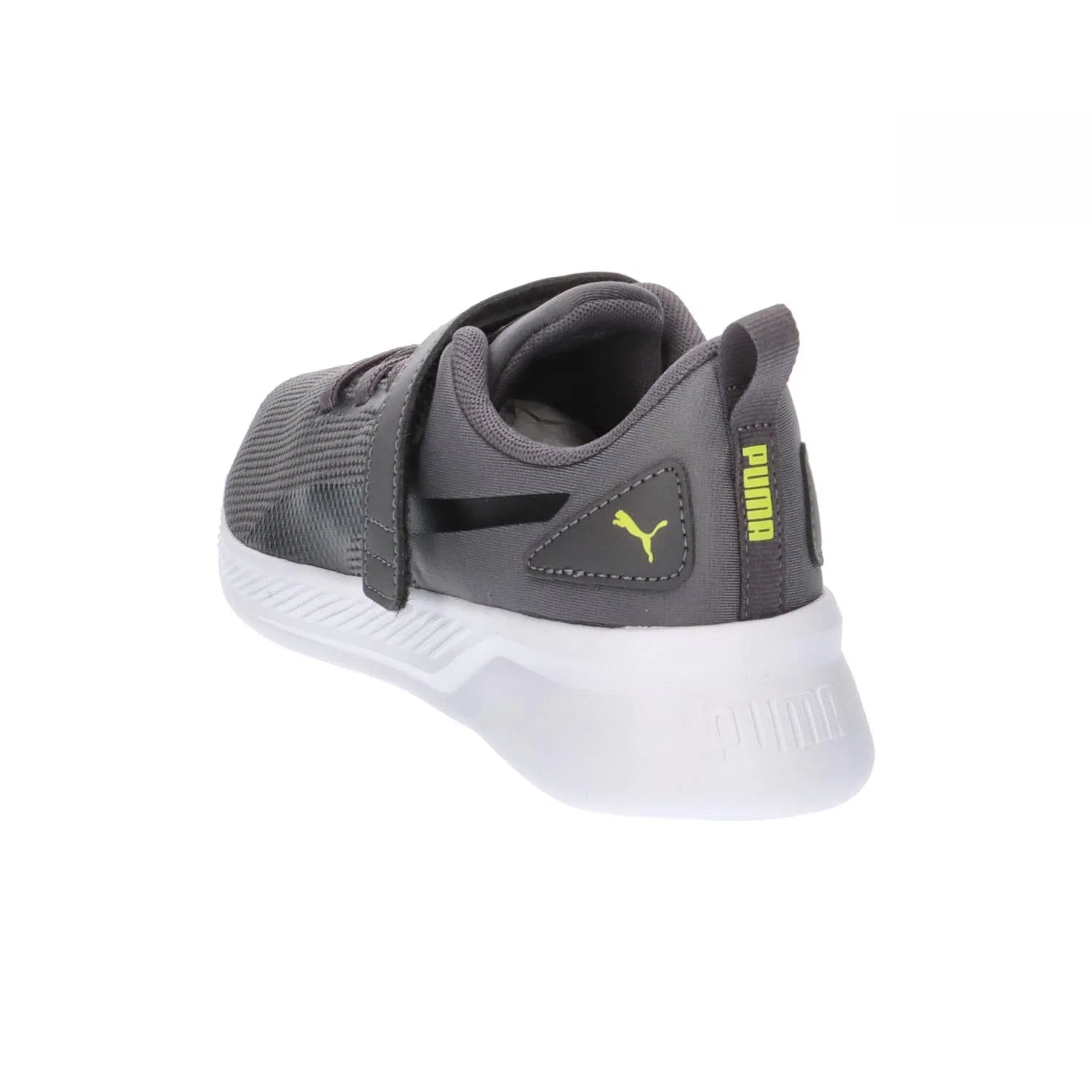 Детские кроссовки для мальчиков с вентилируемым верхом Puma Flyer Runner, Dark Coal Puma Black Lime Smash — фото 4