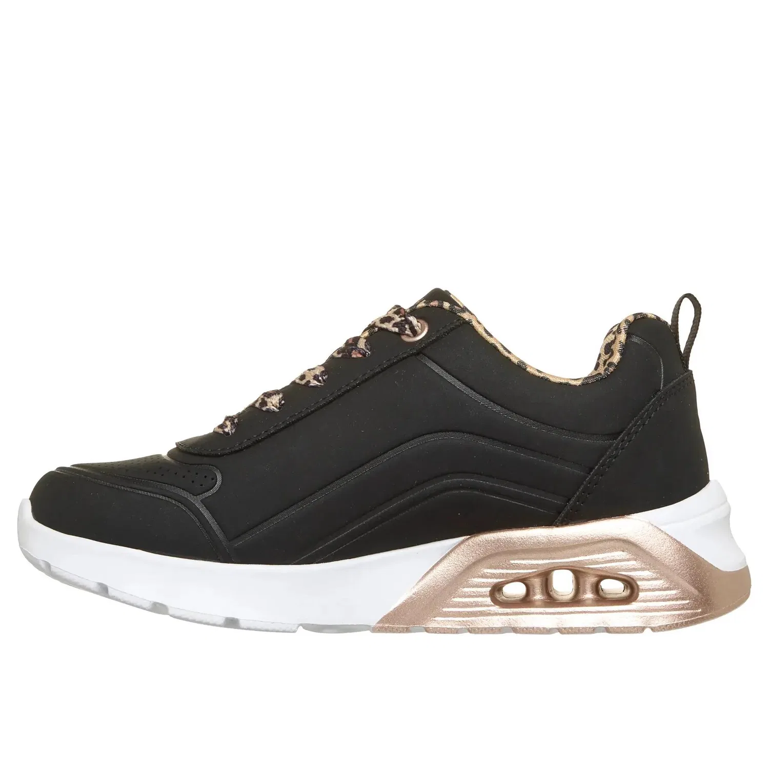 Детские кроссовки с леопардовым принтом Leopard Stride Skechers, Schwarz — фото 2