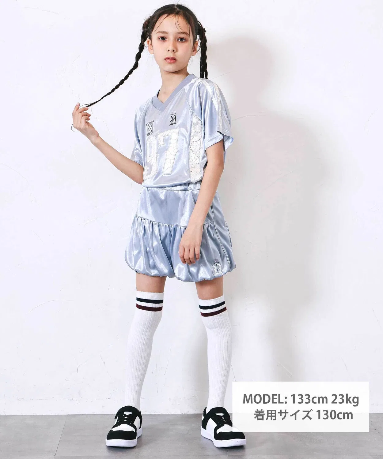 Детская юбка-шорты с длиной миди, модель Side Piping, nexchic, Navy — фото 2