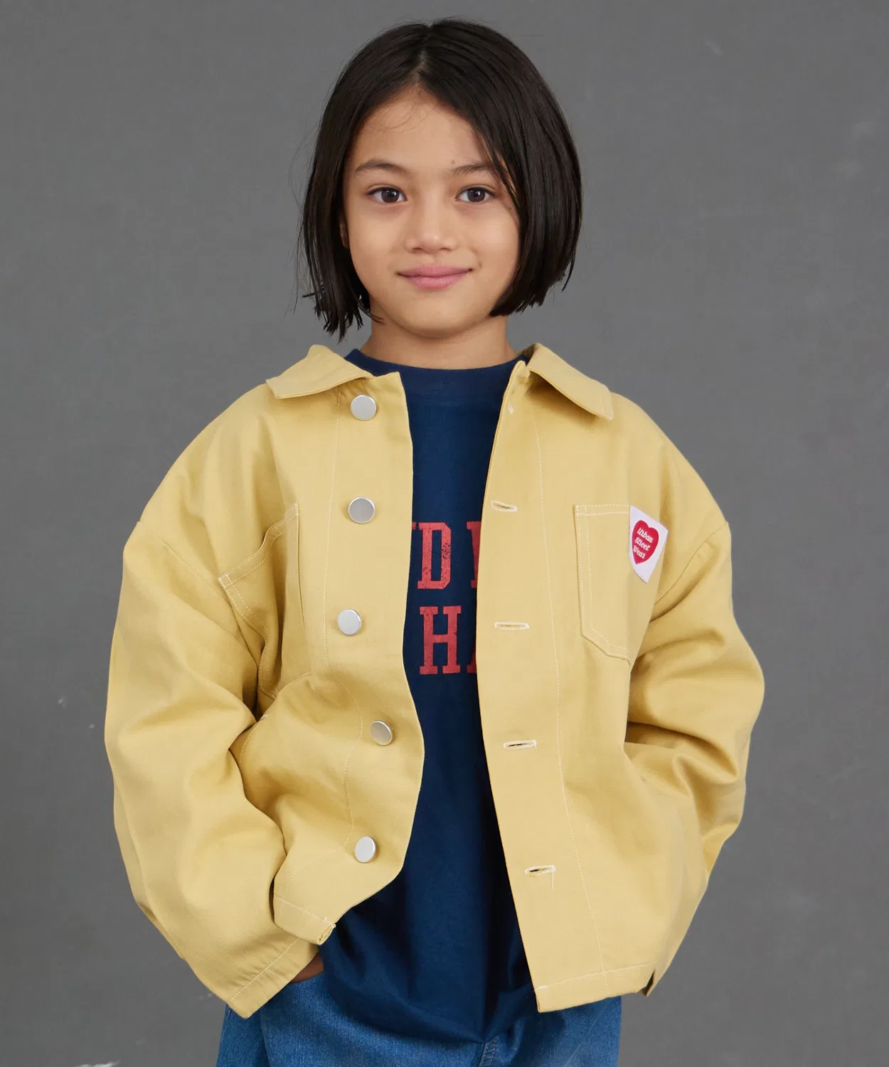Детская куртка-overshirt из хлопка с длинным рукавомPAIRMANON STREET, Yellow