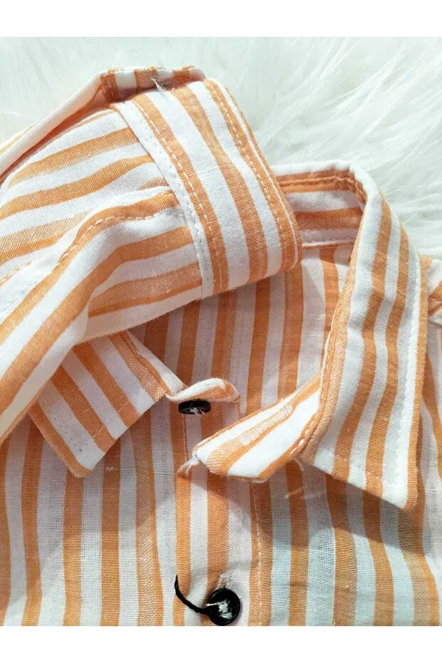 Детская рубашка для мальчиков с принтом Basics Mayakids, Orange — фото 3