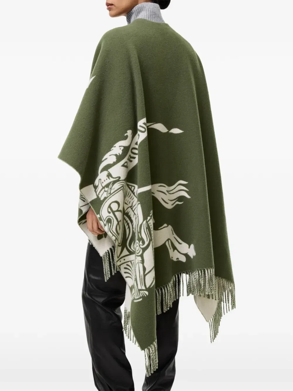 Кашемировый кейп Knight BURBERRY, зеленый — фото 3