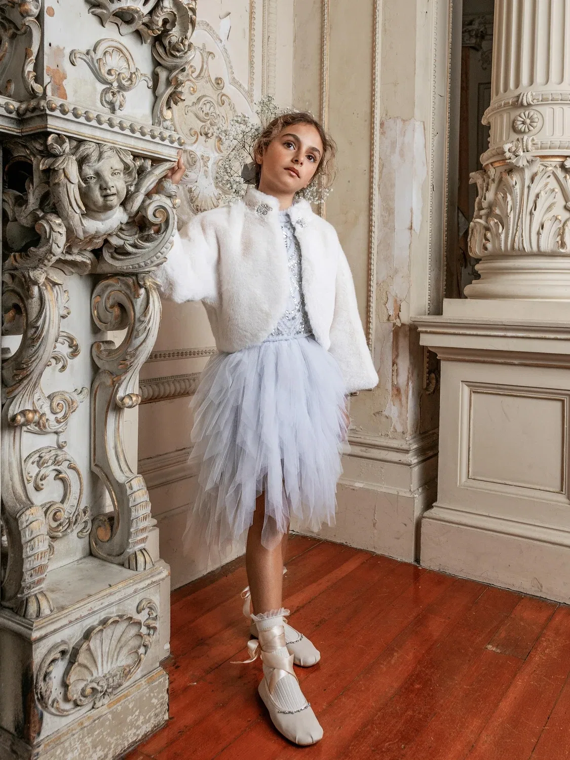 Легкая куртка с застежкой на крючки Tutu Du Monde, белый — фото 4