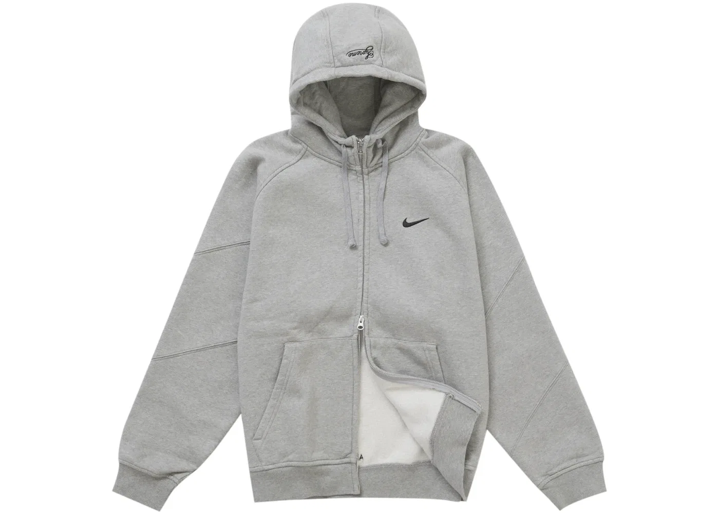 Мужская худи на молнии Heather Grey Supreme — фото 2