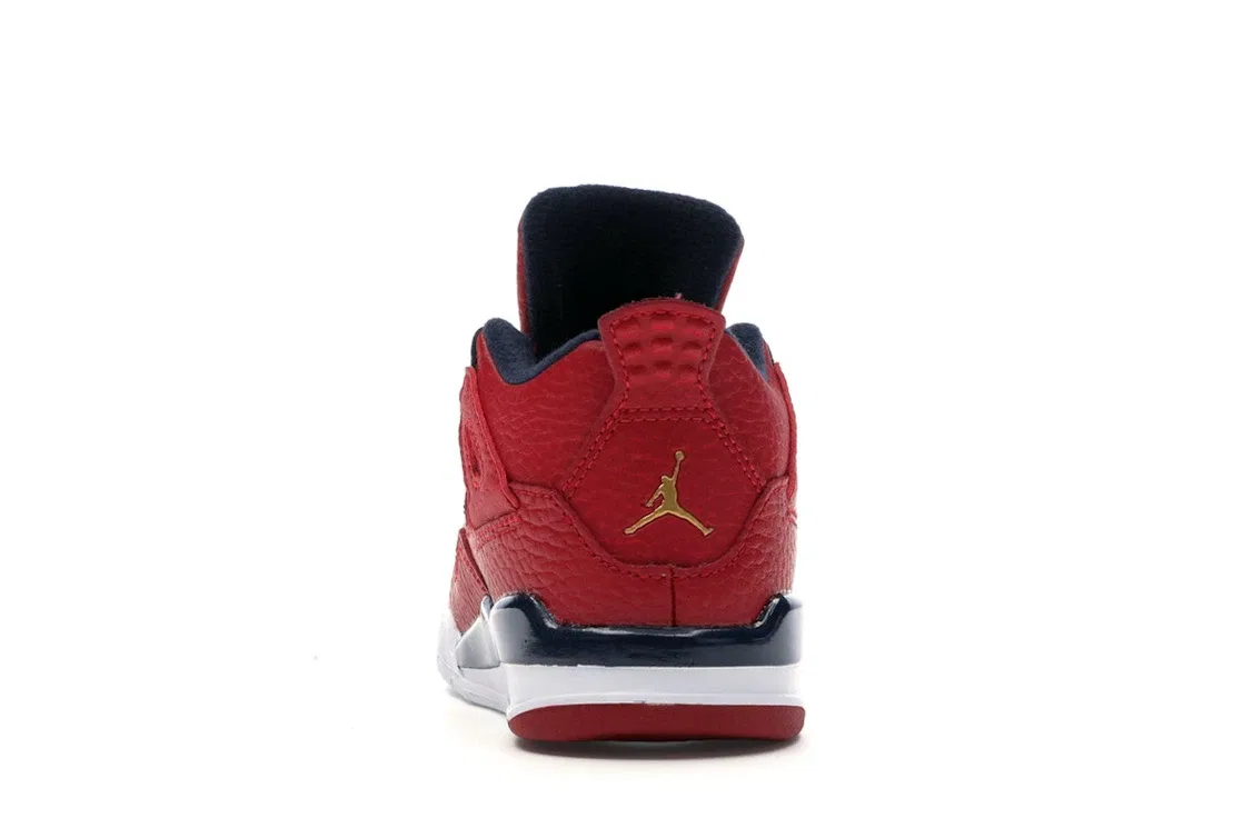 Детские кроссовки Lifestyle Jordan 4 Retro Jordan Gym Red/Obsidian/White/Metallic Gold — фото 4
