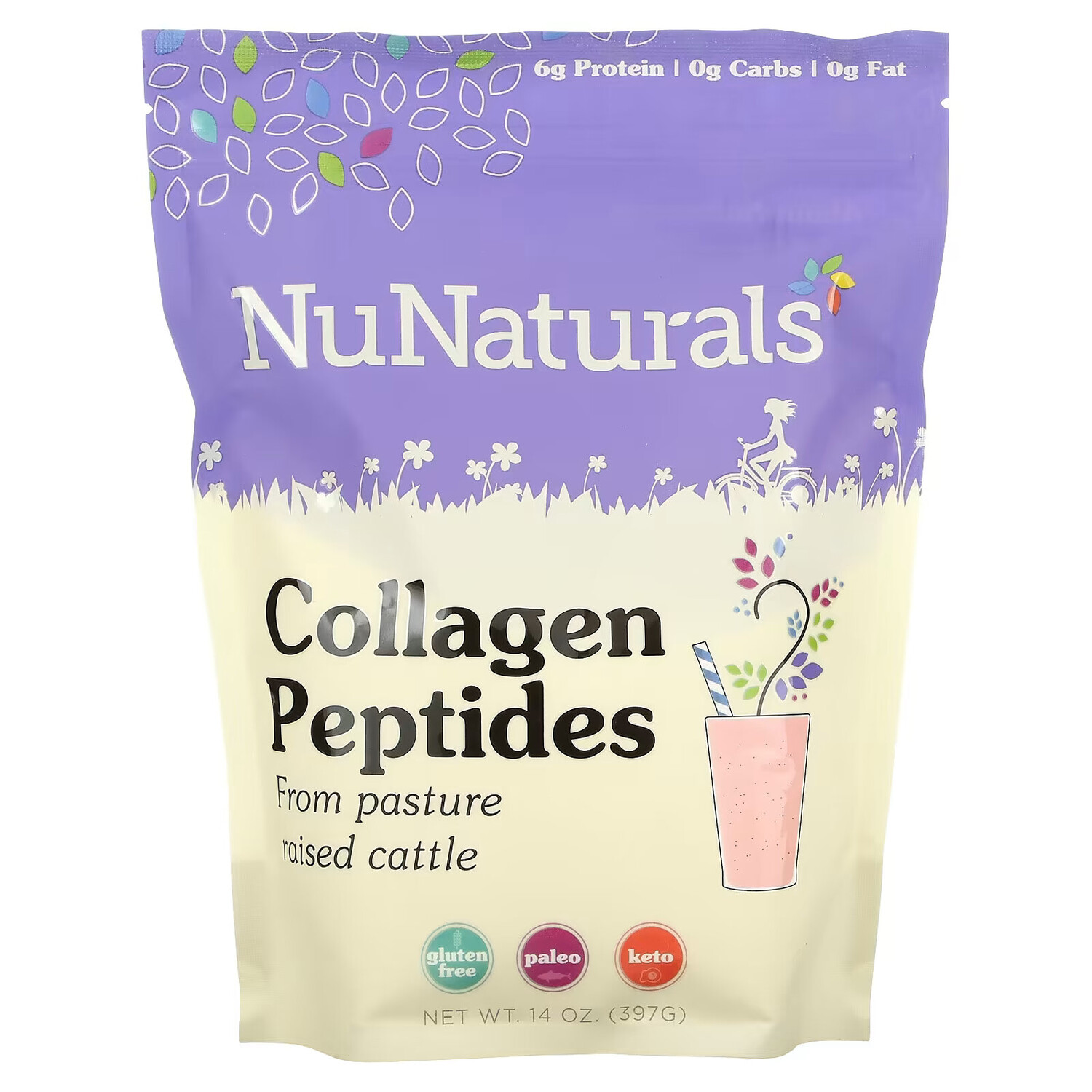 

NuNaturals, Пептиды коллагена, 397 г (14 унций)
