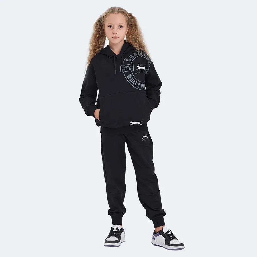 Детский спортивный костюм с капюшоном и кенгуру-карманом LISEY IN, Slazenger, Черный