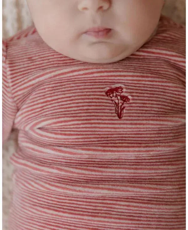 Детский комбинезон с длинным рукавом Velour Stripe Collection Ely'S & Co., Dark Pink — фото 3