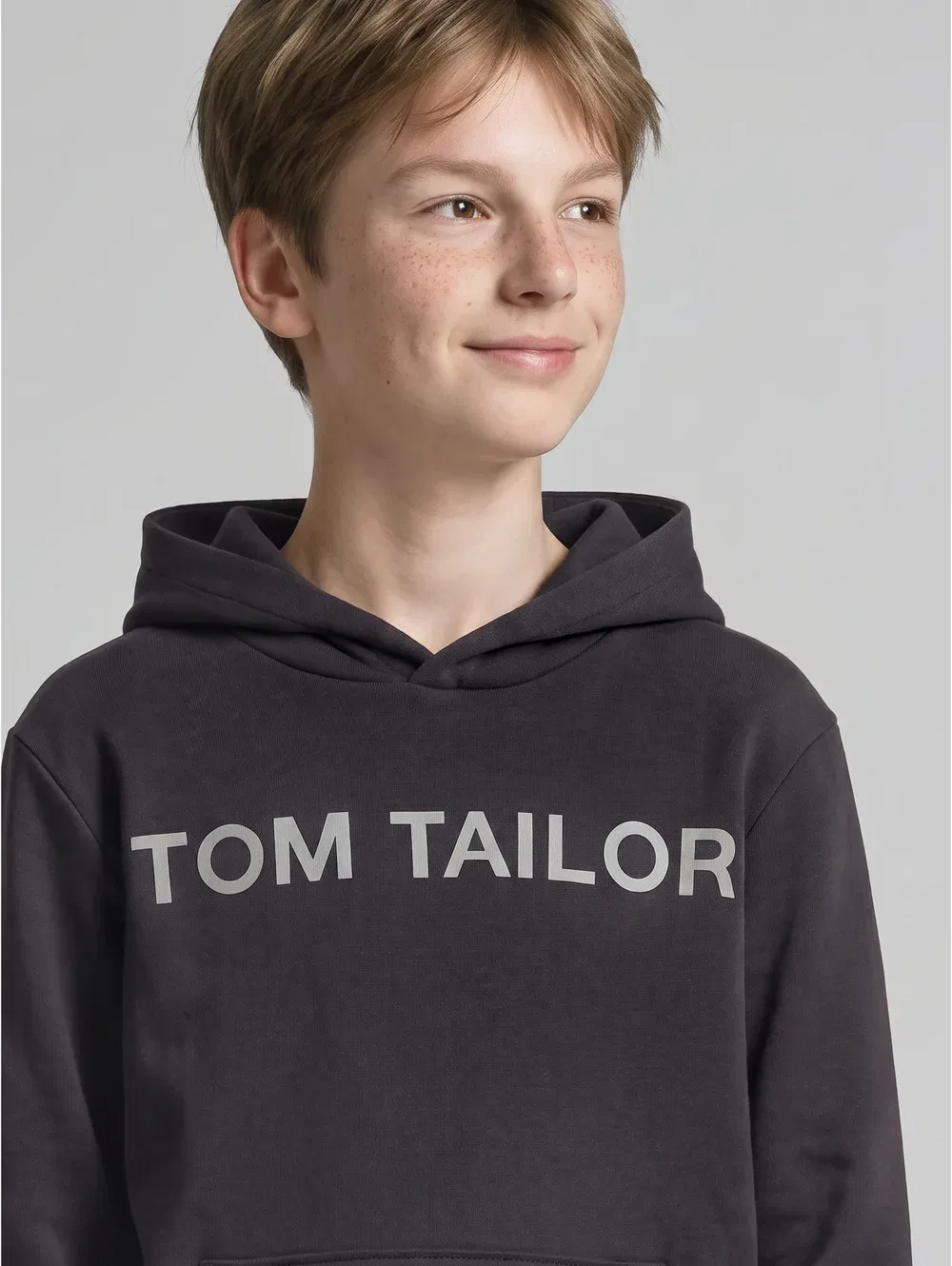 Толстовка Strick & sweatshirts с логотипом Tom Tailor, Coal Grey — фото 4