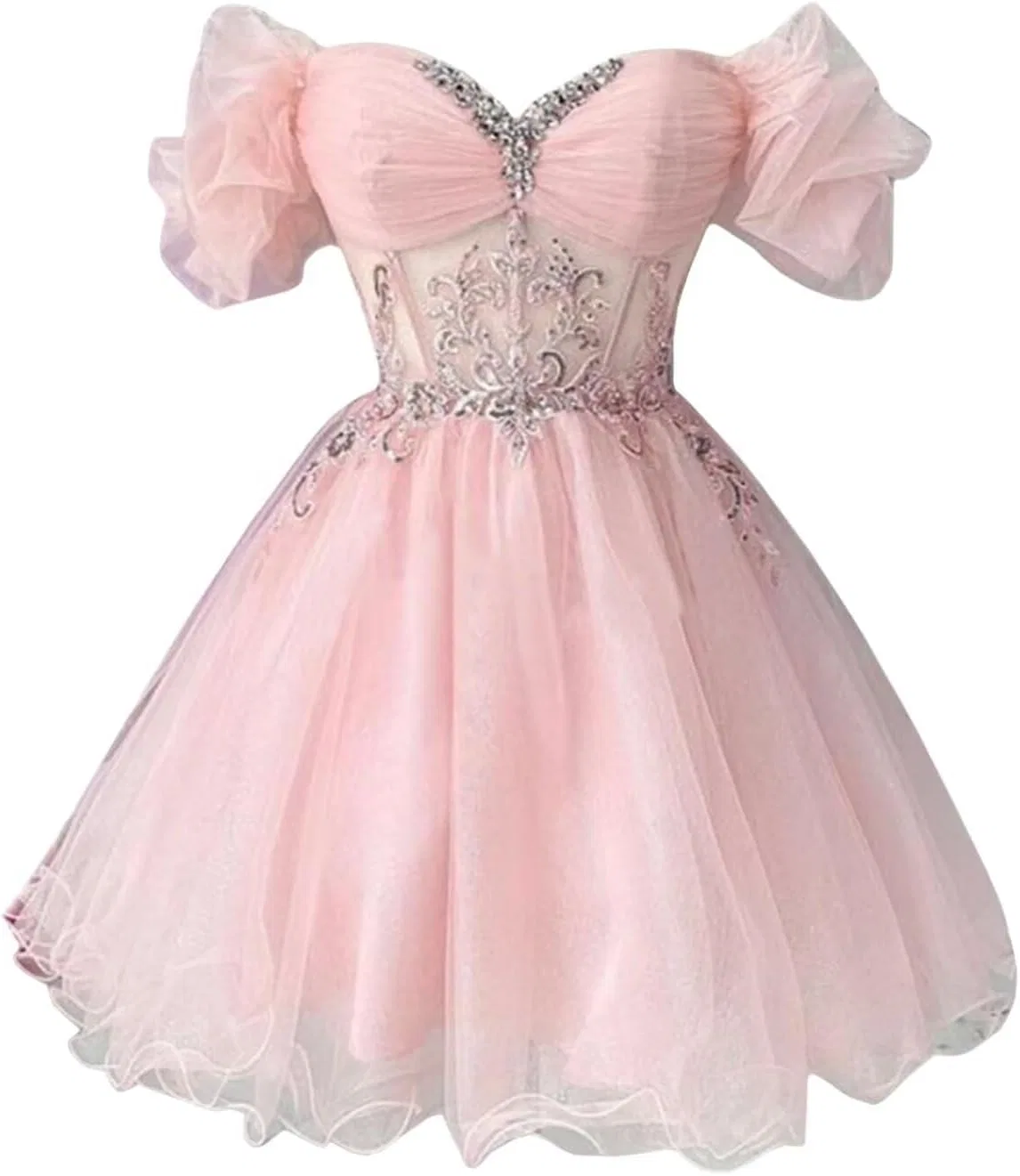 Женское платье с пайетками и кружевом для выпускного Off Shoulder, Pink