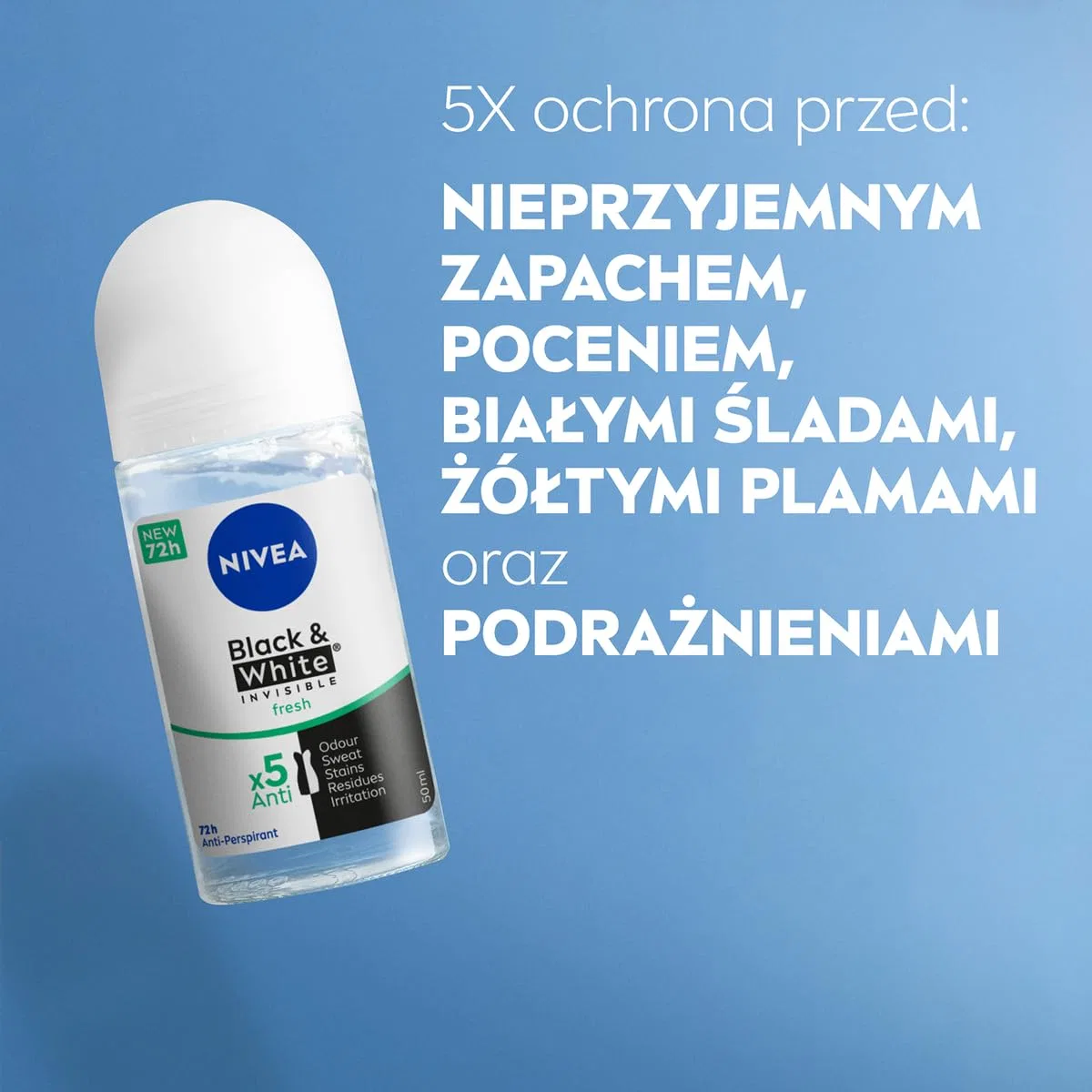 Дезодорант-антиперспирант Black & White Invisible Fresh, NIVEA, 50 мл — фото 4