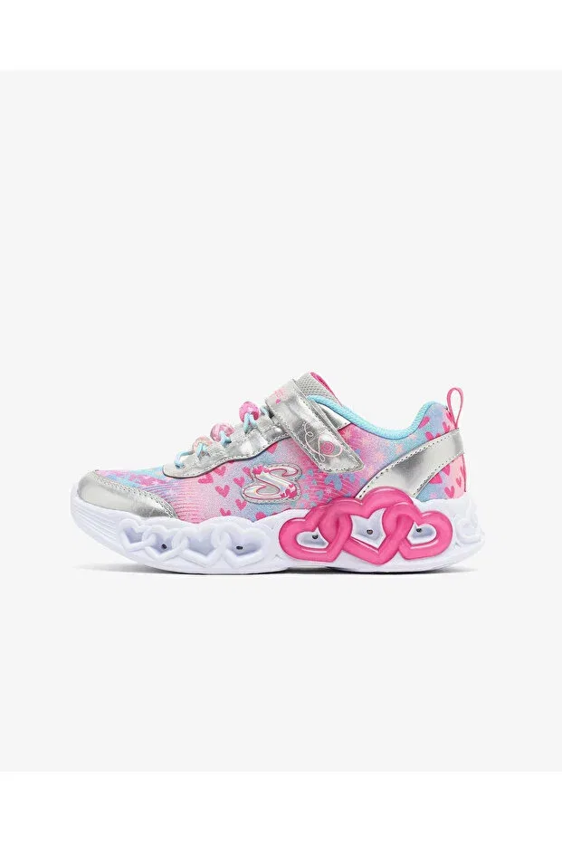 Детские кроссовки для девочек с подсветкой Skechers, Silver-Colored